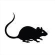 © Javed - Black mouse silhouette vector icon. Simple rat illustration