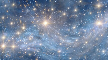 Wall Mural - a blue sky with a lot of stars. the stars are scattered all over the sky. the sky is very clear and 