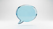 © Ashikur Rahman - Translucent Blue Glass Speech Bubble on White Background talk communication