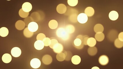 Wall Mural - blurry image of a sun with a bunch of golden circles surrounding it. the circles are of different si