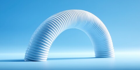 Wall Mural - textured curved tube structure on minimal blue gradient