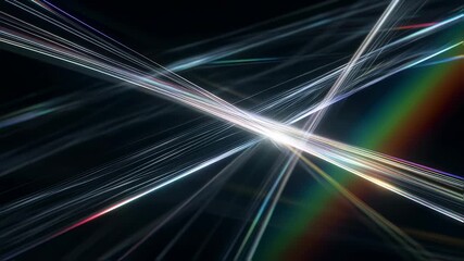 Wall Mural - colorful light beams are crossing and intertwining on a dark background, creating a vibrant and dyna