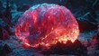 © Wirom - Glowing Brain in Alien Landscape: A Digital Art Masterpiece