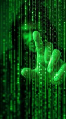 Wall Mural - vertical video cyber security and computer data protection concept