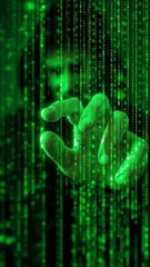 Wall Mural - vertical video cyber security and computer data protection concept
