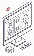 Computer screen interface design illustration