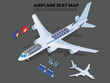 © Creativa Images - Airplane Seat Map Layout with Business and Economy Class 3d isometric vector illustration