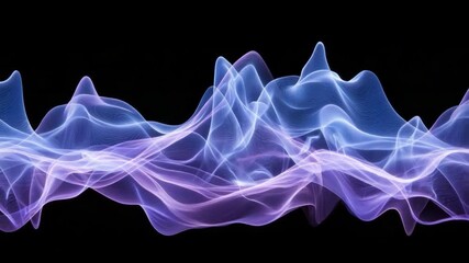 Wall Mural - abstract colorful waves of light flowing in a black background