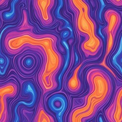 Wall Mural - vibrant psychedelic seamless pattern with dynamic color swirls