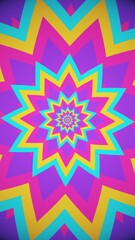 Wall Mural - abstract striped concentric star shapes expanding background loop