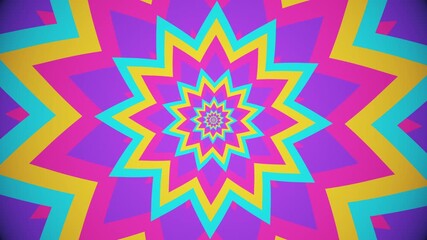 Wall Mural - abstract striped concentric star shapes expanding background loop