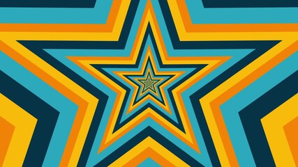 Wall Mural - abstract striped concentric star shapes expanding background loop