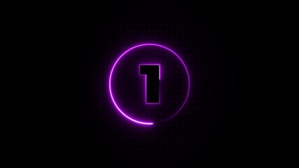 5 seconds countdown on circle animation. Simple count-down timer of 5 seconds. Countdown timer from 5 to 0 seconds real time. Modern flat design of countdown animation.