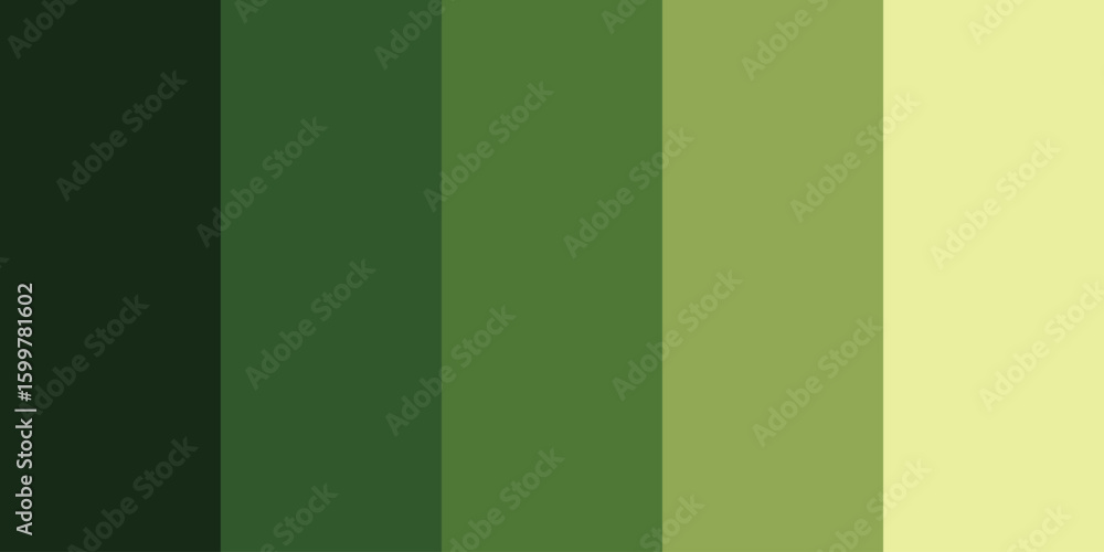 Forest Green Gradient Color Palette – Editable EPS Vector Swatch Stock ...