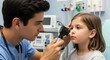 © Irfan - Professional pediatric specialist conducting a thorough eye check-up on a calm young girl in an examination room