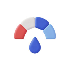 Wall Mural - abstract color arrangement with semicircular form and single droplet presentation isolated on