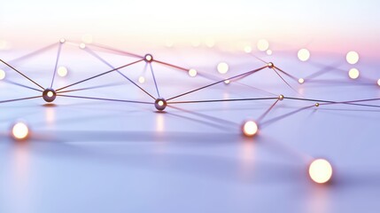 Wall Mural - big data cyber network concept with digital nodes linking information in 3d.
