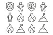 © Ludmila Zabaranilova - Collection icons set line contour symbol minimal stroke icon inner prompt vector