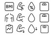 © Ludmila Zabaranilova - Metrics body minimal prompt set vector collection outline symbol icon icons line