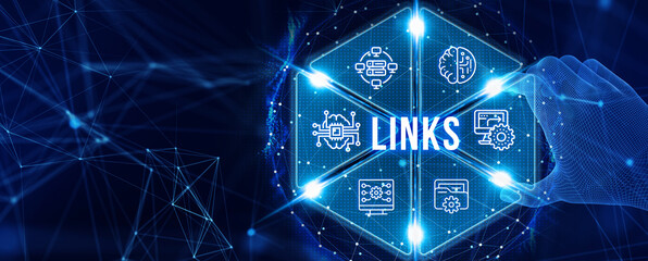 Wall Mural - Internet Links Concept. Business, Technology, Internet and network concept. 3d illustration