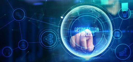 optimization software technology process system business concept. business, technology, internet and