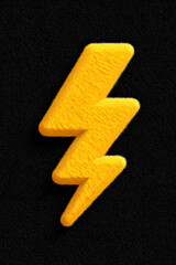 Wall Mural - 3d lightning icon lightning weather energy dangerous force symbolic element