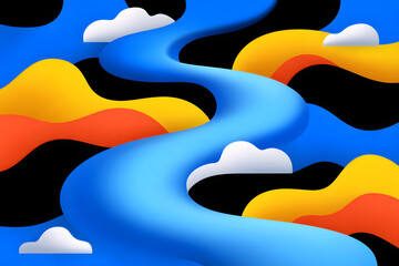 Wall Mural - dynamic fluid color gradient background, abstract kv main visual business ppt background