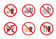 © Vector - No Food or Drink Sign Vector, No Food or Drink Sign icon Set