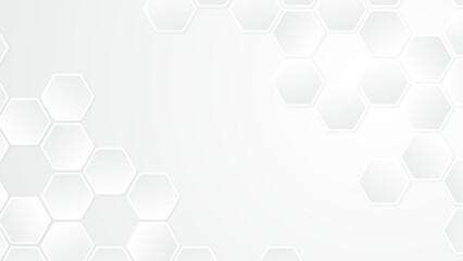 Wall Mural - white background with hexagon. modern hexagon design background abstract. geometric shape technology