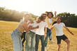 © standret - Going crazy, having fun. Young friends are on the field