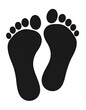 © EnelEva - Black vector silhouette of barefoot human foot prints on a white background