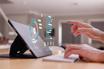 devops software development and it operations programer development concept with dev and ops icon co
