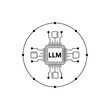 © MstSamima - Abstract neural network chip with llm text in a circular diagram
