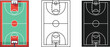 © Humi - Basketball court vector illustration top view for sports design and game layout graphic design asset