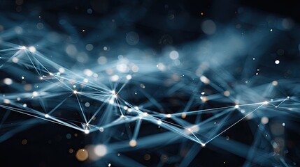 Abstract digital network design with glowing lines and points.
