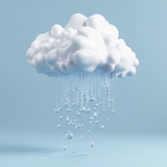 Wall Mural - a whimsical cloud floating above with delicate rain droplets, creating a serene visual. this image c