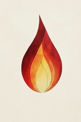 Wall Mural - this captivating abstract illustration features a stylized flame design in warm colors, blending ora