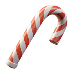 Wall Mural - 3d candy cane isolated on transparent background