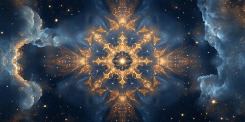Wall Mural - beautiful, colorful, and intricate design of stars and clouds