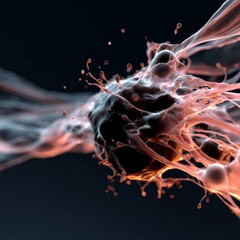 Wall Mural - nanotechnology advances in science abstract art of cell nucleus swarms in technology environments