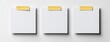 © Kust - A Minimalistic Approach to Organization: Three Blank Notepads with Yellow Stickers Ready for Notes and Ideas