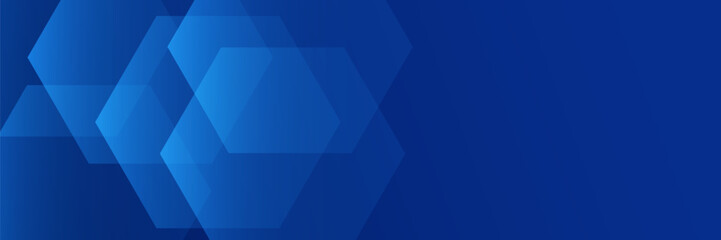 Blue technology concept background with hexagonal elements for website