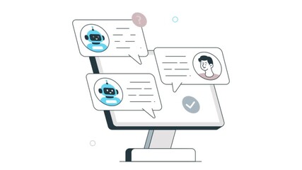 Wall Mural - Ai Chat History 2D Flat Animation