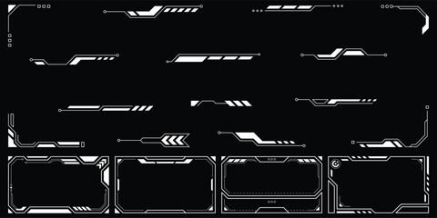 Wall Mural - sci-fi futuristic hud dashboard display virtual reality technology screen. user interface set. stati