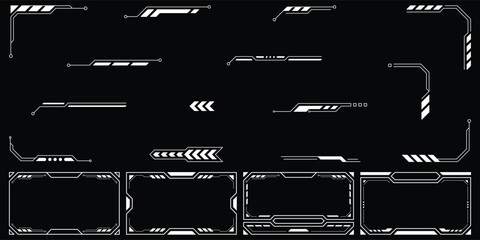 Wall Mural - sci-fi futuristic hud dashboard display virtual reality technology screen. user interface set. stati