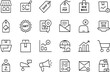 © EVON - 'Set of 30 Black Line Art Icons: E-commerce, Shipping, and Marketing'