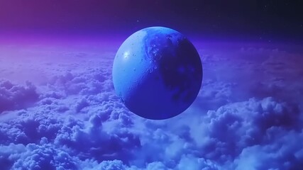 Wall Mural - Blue planet above a cloud layer