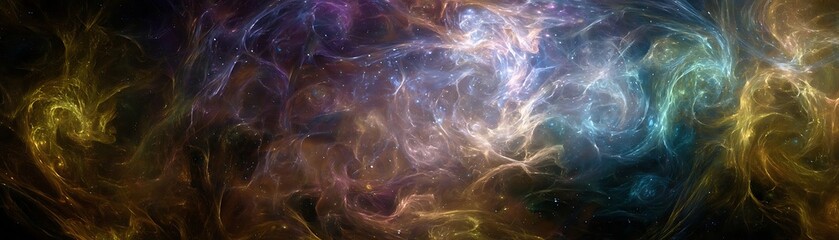 Wall Mural - Abstract swirling nebula design with glowing colors.