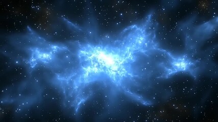 Wall Mural - Cosmic nebula with radiant blue light