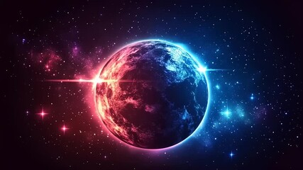 Wall Mural - Planet in vibrant colors in outer space
